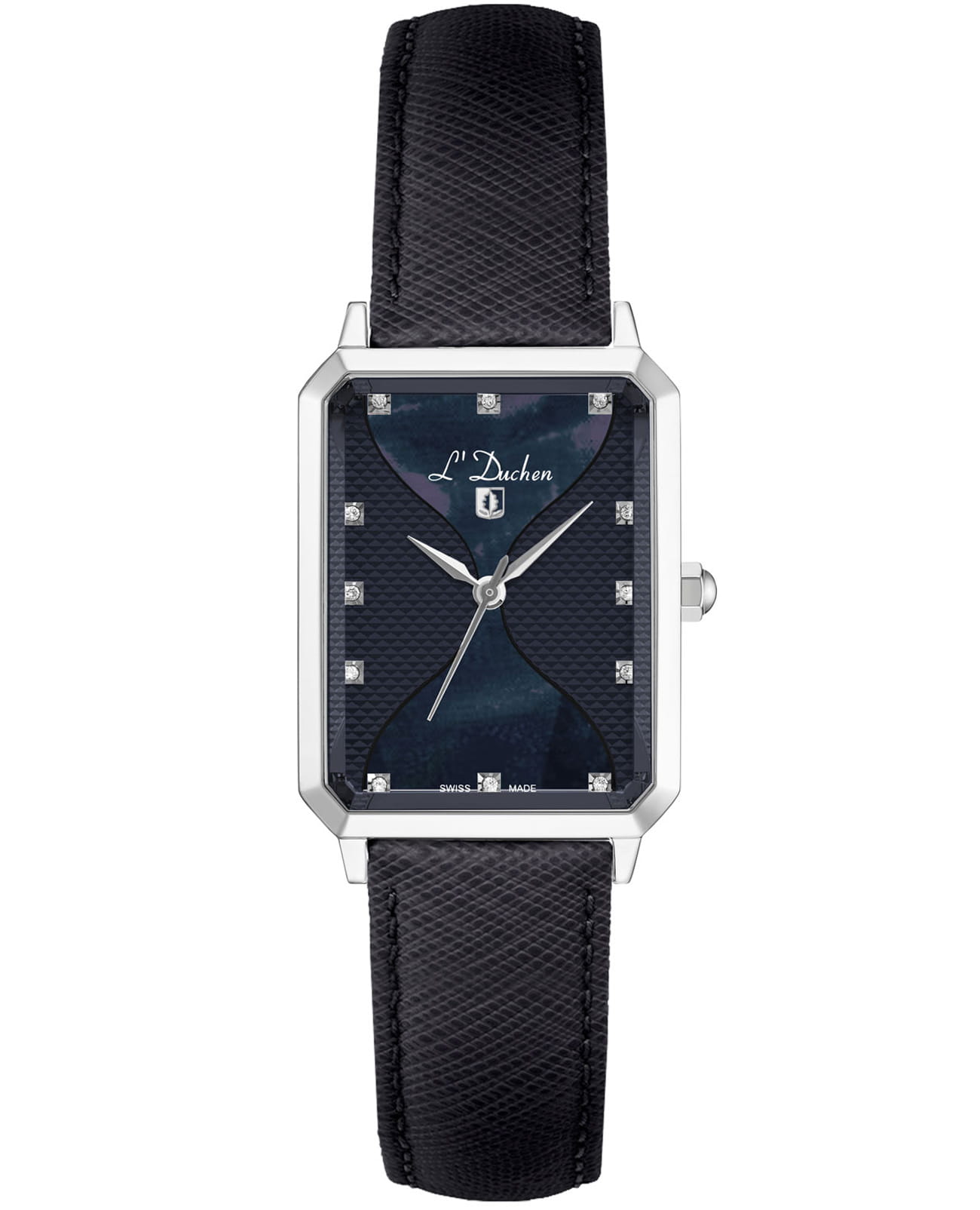 L'Duchen L'Duchen Pyramide D 591.11.31  D 591.11.31 кварцевые женские часы черный циферблат, браслет кожаный — вид спереди